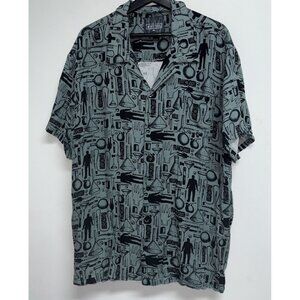 Universal Studios Monsters Frankenstein Shirt Mens 3XL XXXL Gray Button Up